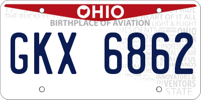 OH license plate GKX6862
