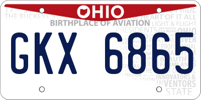 OH license plate GKX6865