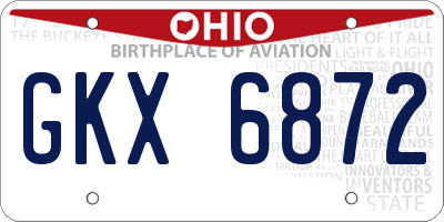 OH license plate GKX6872
