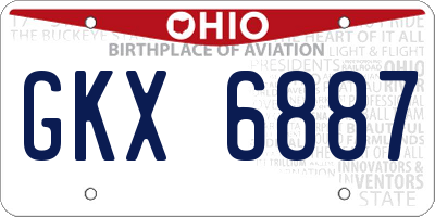 OH license plate GKX6887