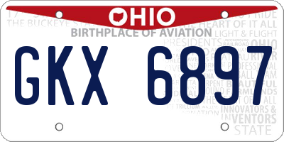 OH license plate GKX6897