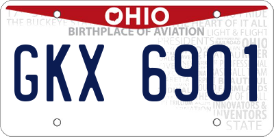 OH license plate GKX6901