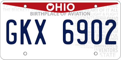 OH license plate GKX6902