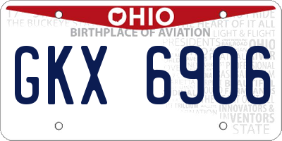 OH license plate GKX6906