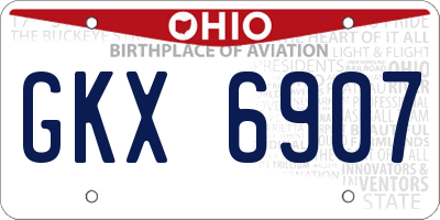 OH license plate GKX6907