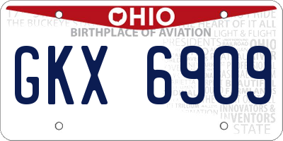 OH license plate GKX6909