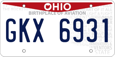OH license plate GKX6931