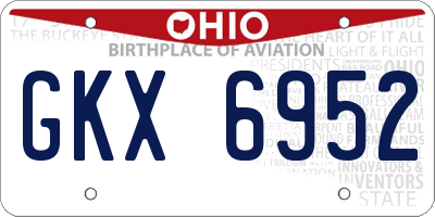 OH license plate GKX6952