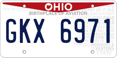 OH license plate GKX6971