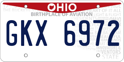 OH license plate GKX6972