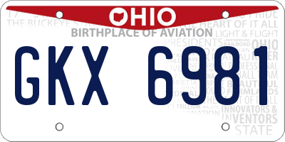 OH license plate GKX6981