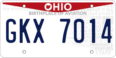 OH license plate GKX7014