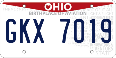 OH license plate GKX7019