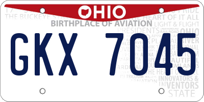 OH license plate GKX7045