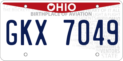 OH license plate GKX7049