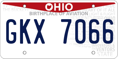 OH license plate GKX7066