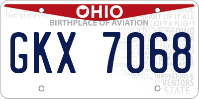 OH license plate GKX7068