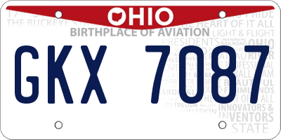 OH license plate GKX7087