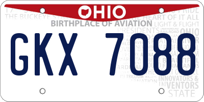 OH license plate GKX7088