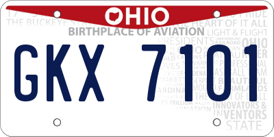 OH license plate GKX7101