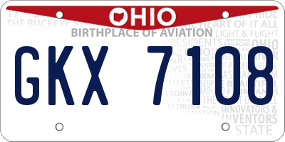 OH license plate GKX7108