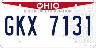 OH license plate GKX7131