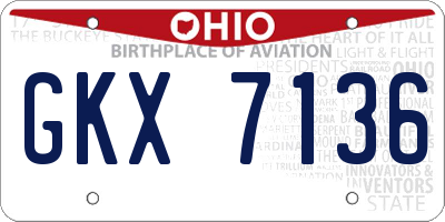 OH license plate GKX7136