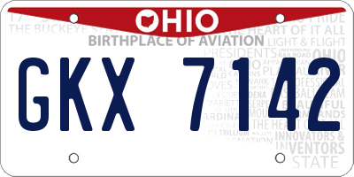 OH license plate GKX7142