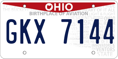 OH license plate GKX7144
