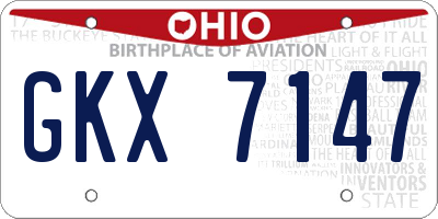 OH license plate GKX7147