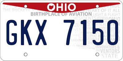 OH license plate GKX7150
