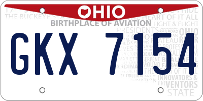 OH license plate GKX7154