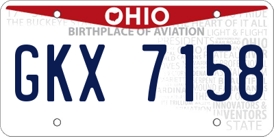 OH license plate GKX7158