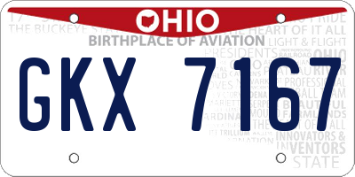 OH license plate GKX7167