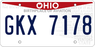 OH license plate GKX7178