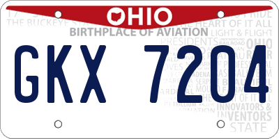 OH license plate GKX7204