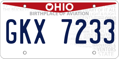 OH license plate GKX7233