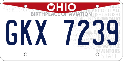 OH license plate GKX7239