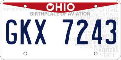 OH license plate GKX7243