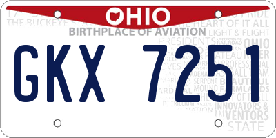 OH license plate GKX7251