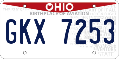OH license plate GKX7253