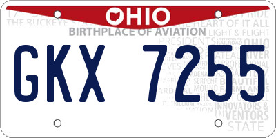 OH license plate GKX7255