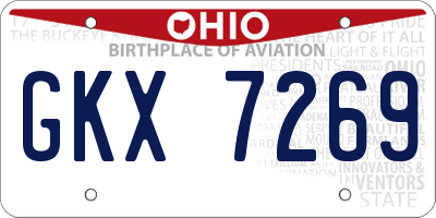 OH license plate GKX7269