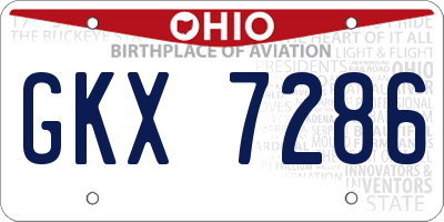 OH license plate GKX7286