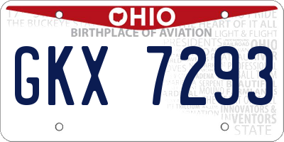 OH license plate GKX7293