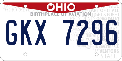 OH license plate GKX7296