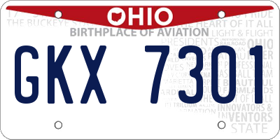 OH license plate GKX7301