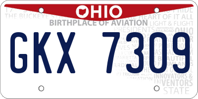 OH license plate GKX7309