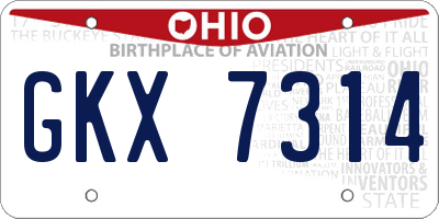 OH license plate GKX7314