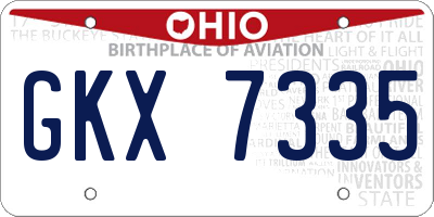 OH license plate GKX7335